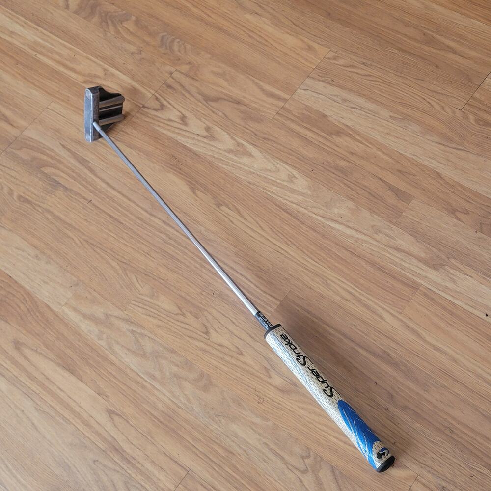 Vtg Guerin Rife Two Bar Mallet Putter RH 32 Inch w/ SuperStroke Grip Golf Club